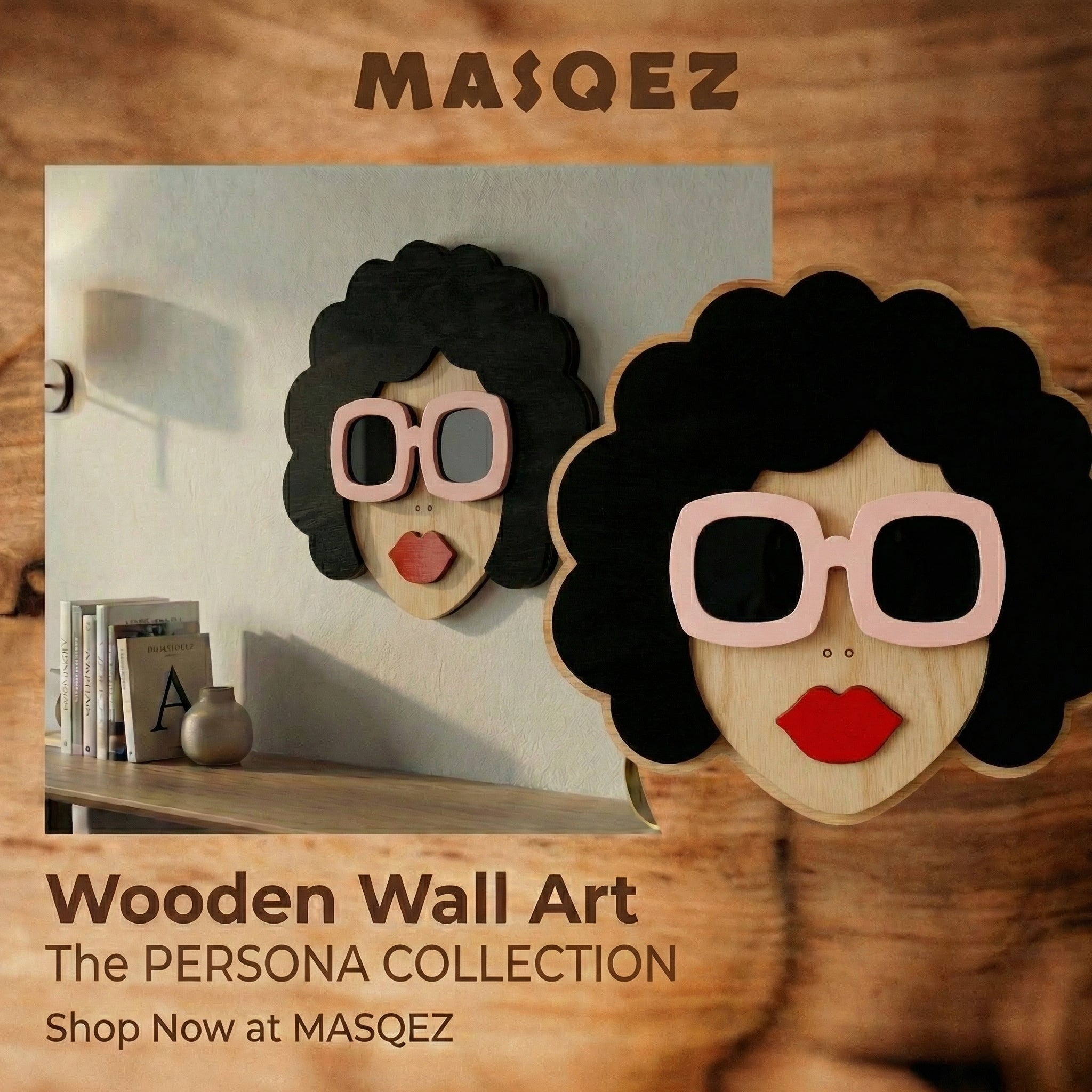 THE DIVA WALL MASK – Wooden Wall Decor