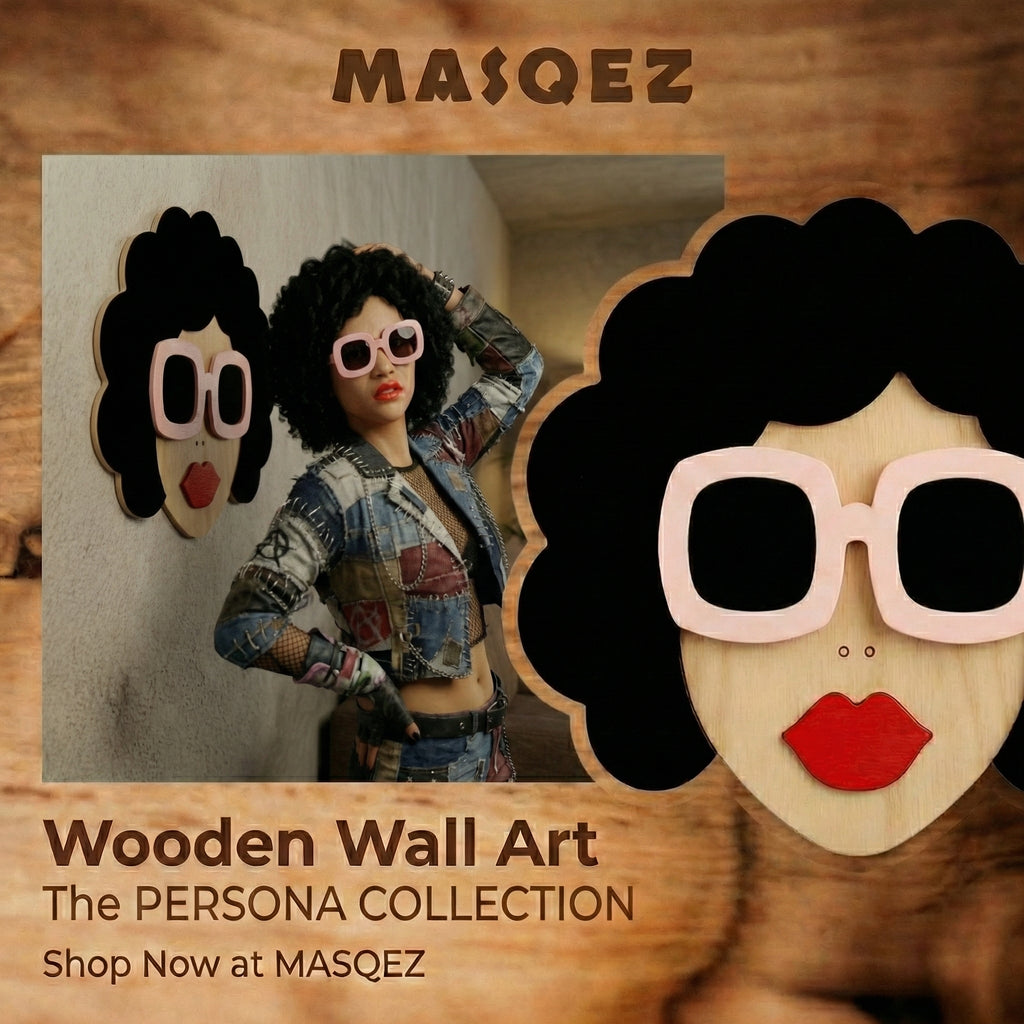 THE DIVA WALL MASK – Handmade 3D Wooden Wall Decor | Masqez