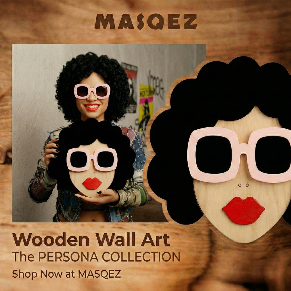 THE DIVA WALL MASK – Handmade 3D Wooden Wall Decor | Masqez