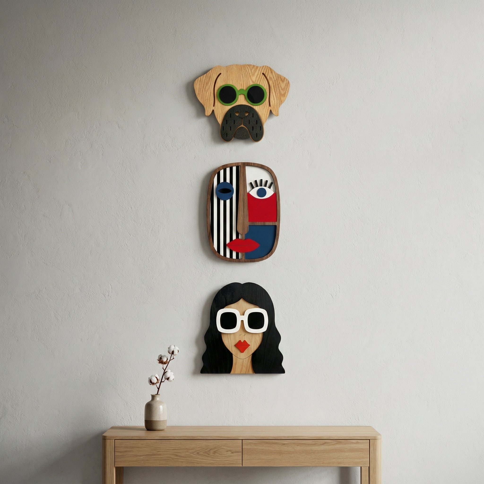 The Urban Sophisticate Trio Set - 3d  Wooden wall decor