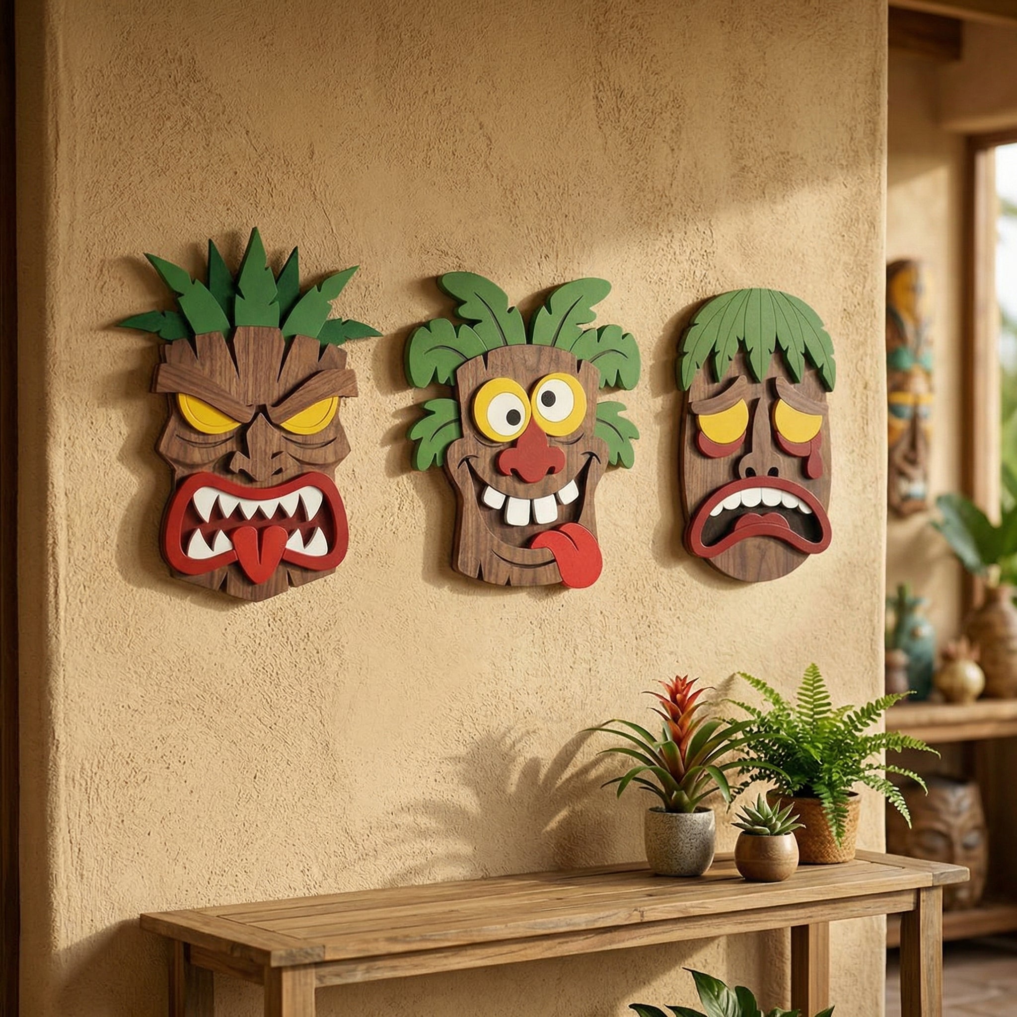 The Tiki Moods Collection Set - Wooden wall decor