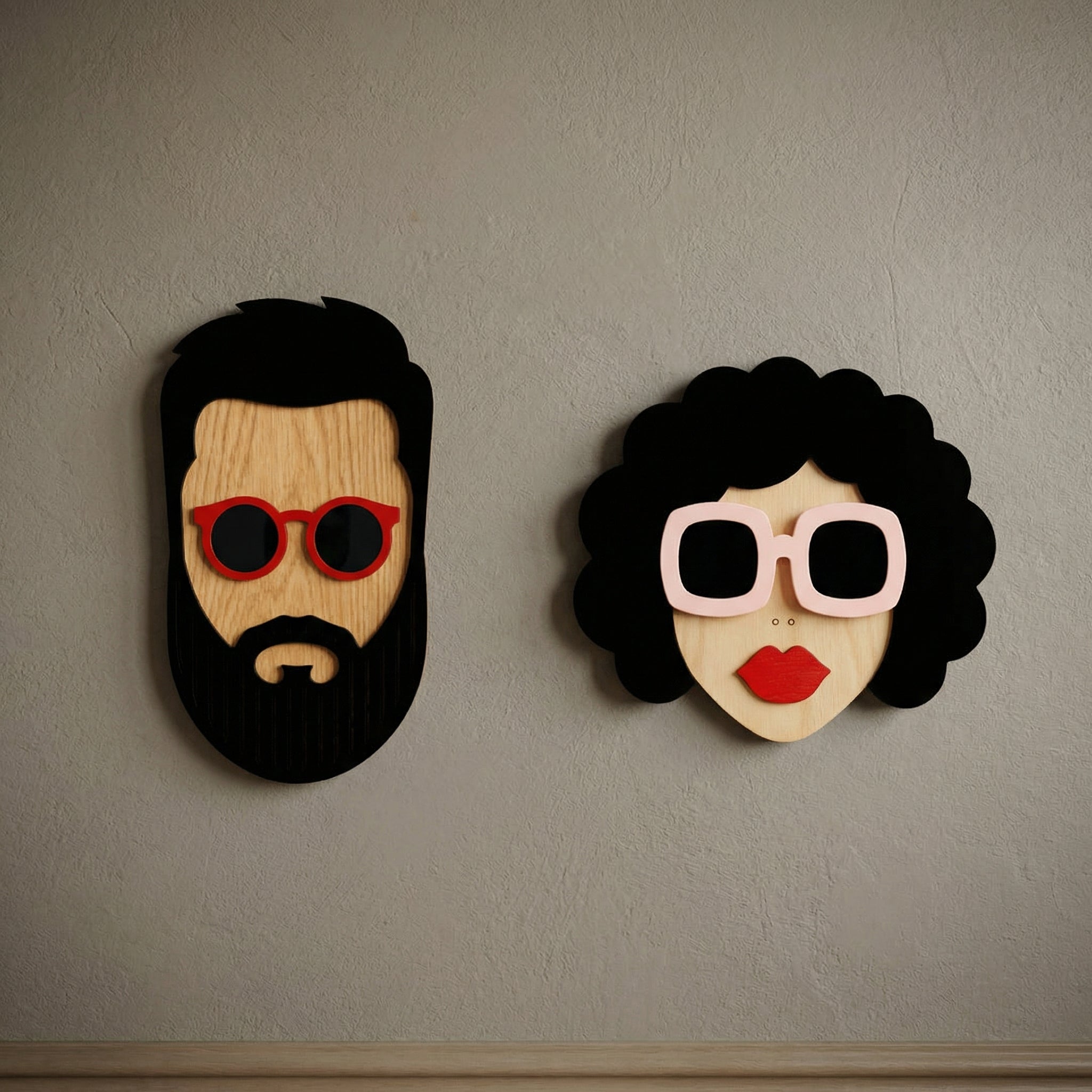 The Modern Duo Set – 3D Wooden Wall Art Set | Masqez