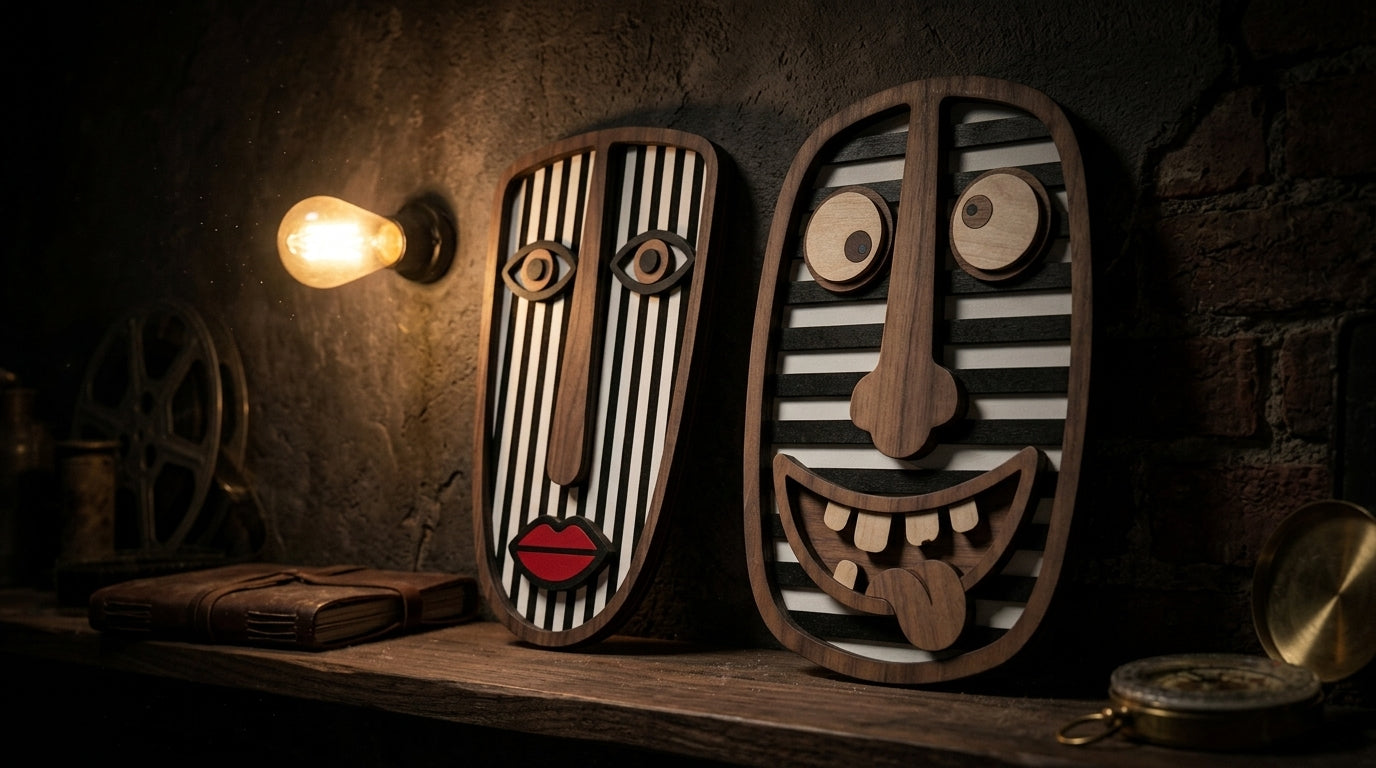 ZEBRA and JOKER set wall Masks - 3d Wooden wall decor