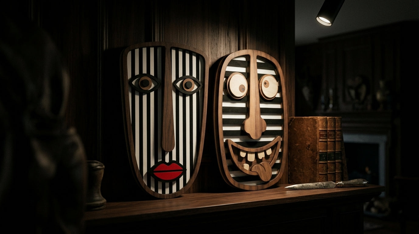ZEBRA and JOKER set wall Masks - 3d Wooden wall decor