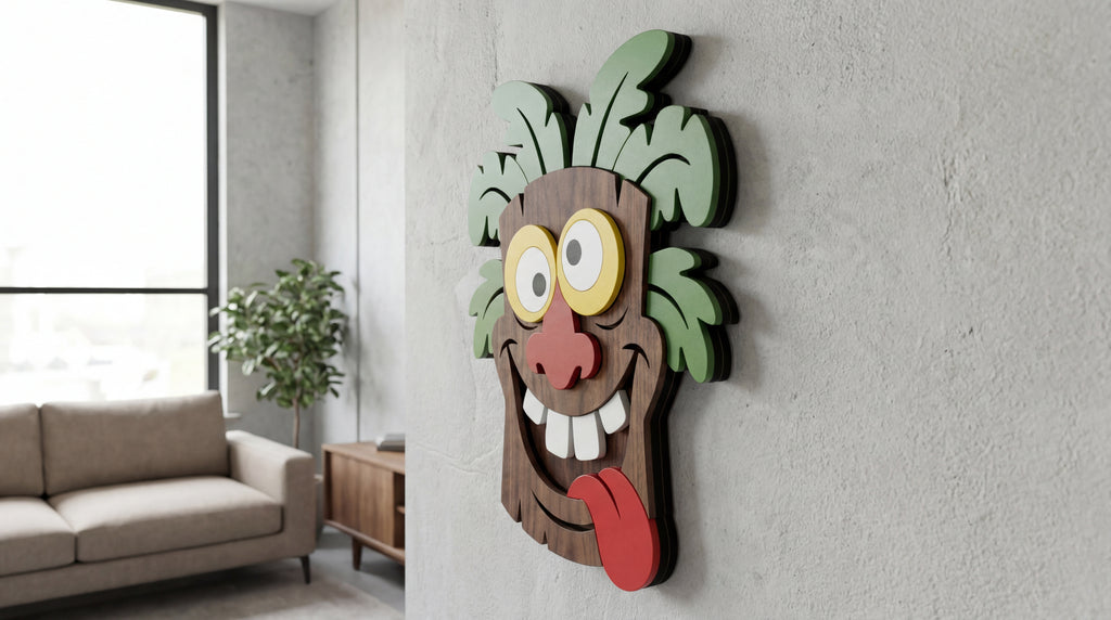 The Crazy Tiki – Handmade 3D Wooden Wall Decor | Masqez