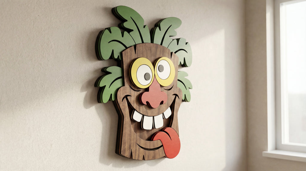 The Crazy Tiki – Handmade 3D Wooden Wall Decor | Masqez