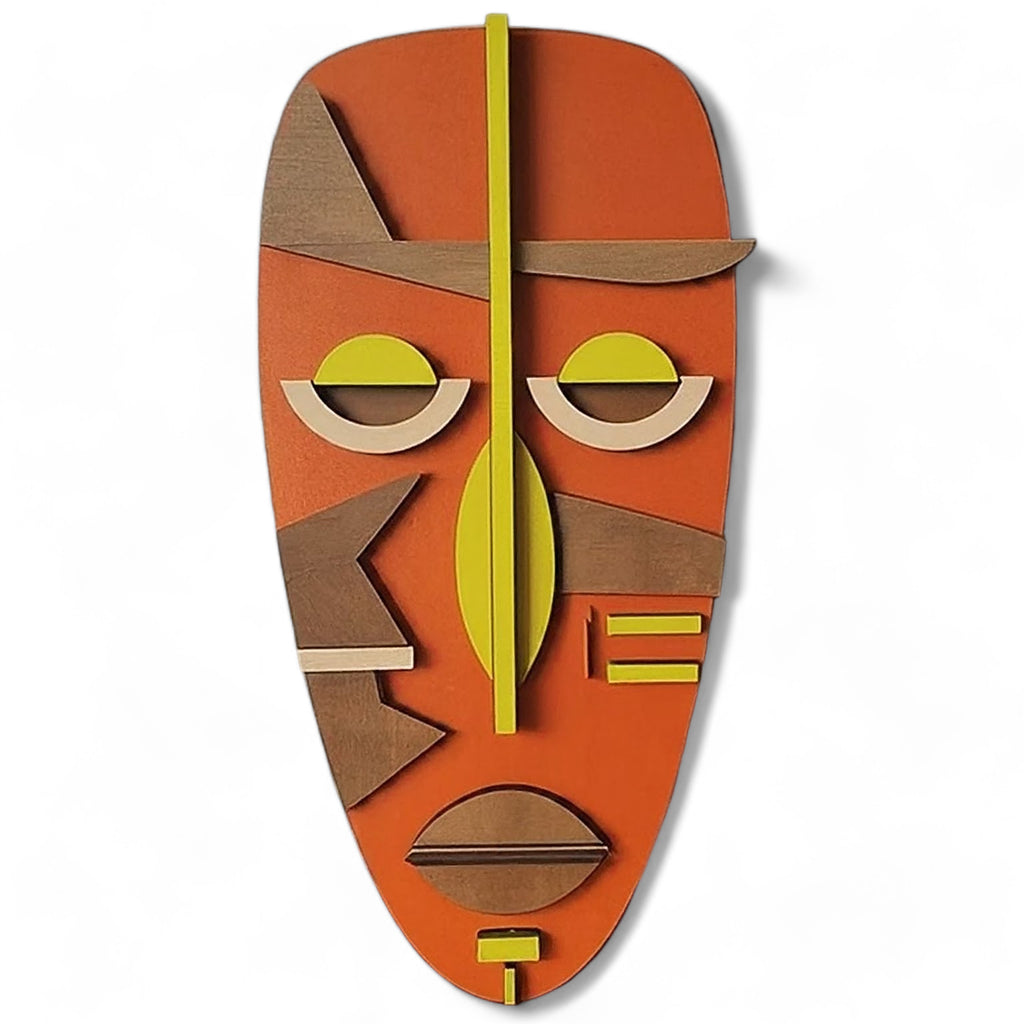 Kwame Mask – Handmade 3D Wooden Wall Decor | Masqez