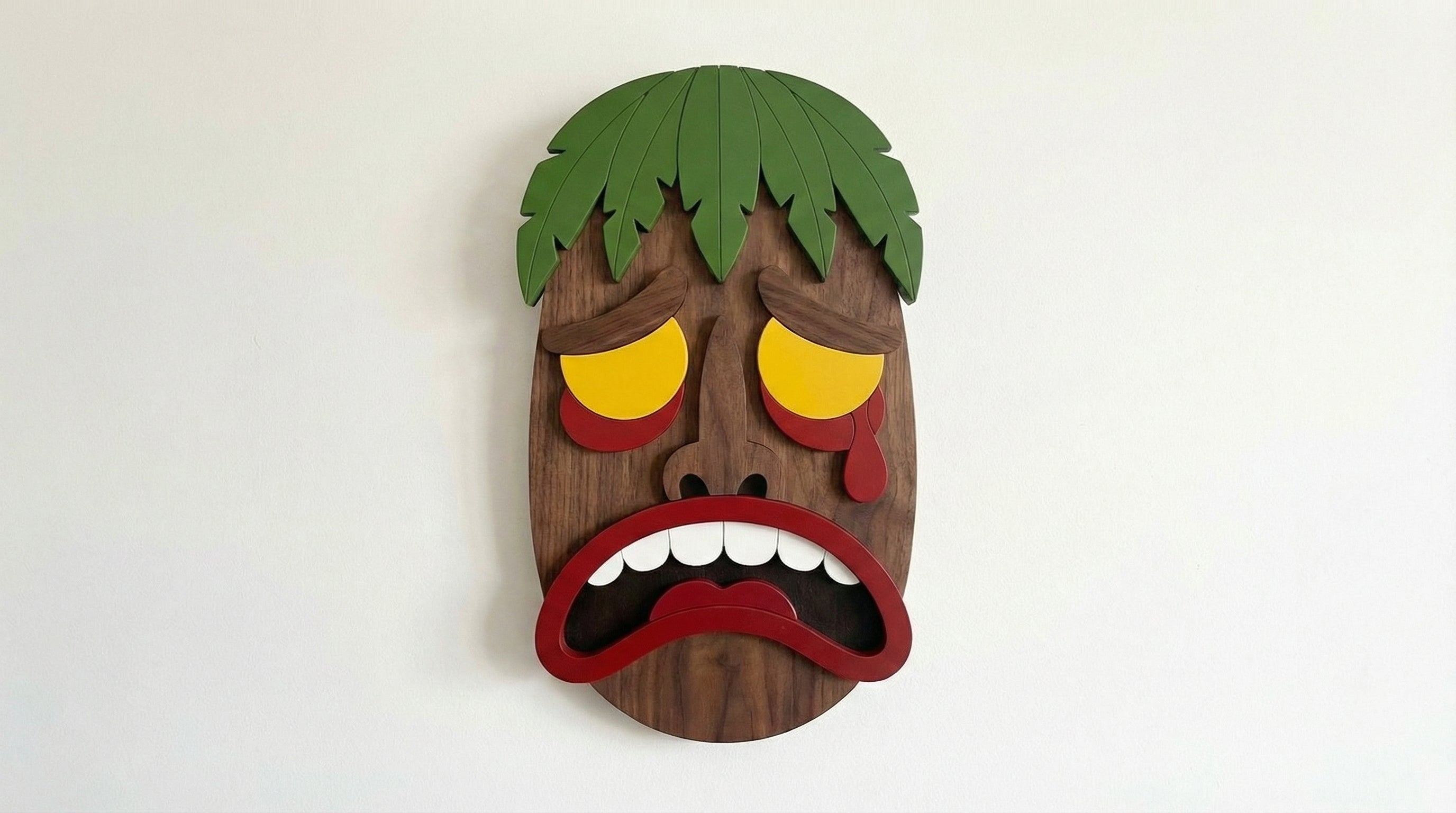 The Crying King Mask – Wooden Wall Decor