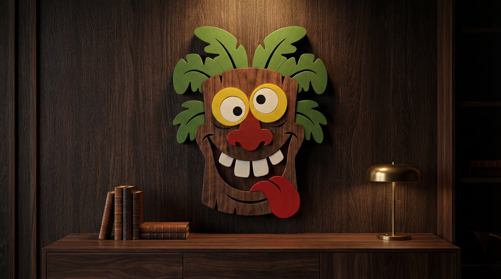 The Crazy Tiki – Handmade 3D Wooden Wall Decor | Masqez