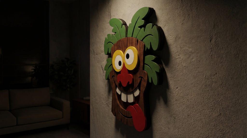 The Crazy Tiki – Handmade 3D Wooden Wall Decor | Masqez