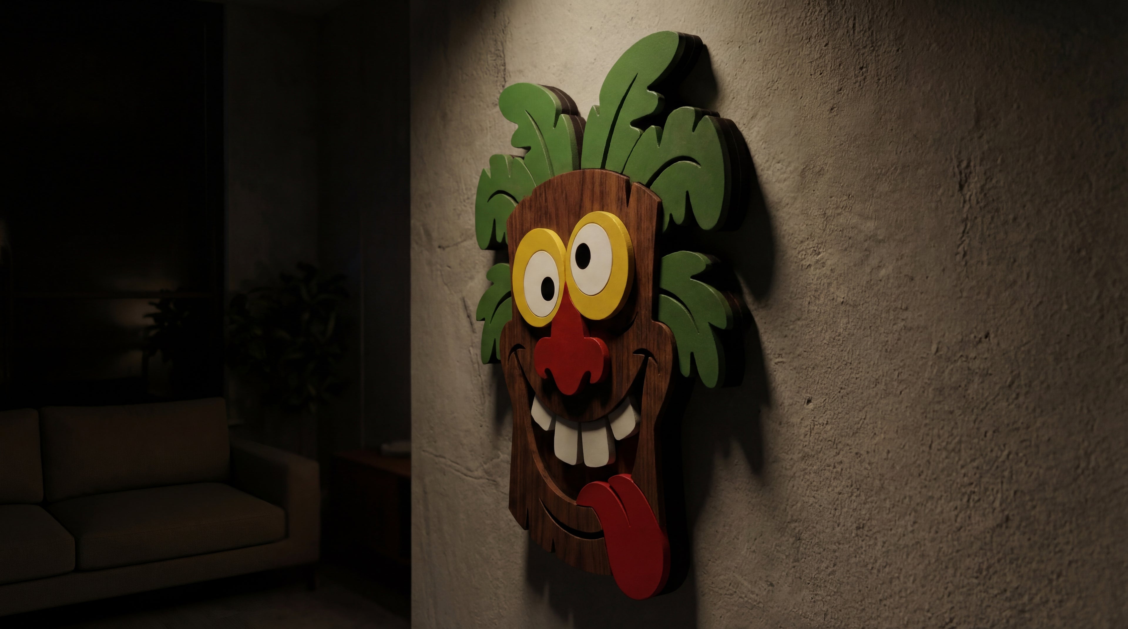 The Crazy Tiki – Handmade 3D Wooden Wall Decor | Masqez