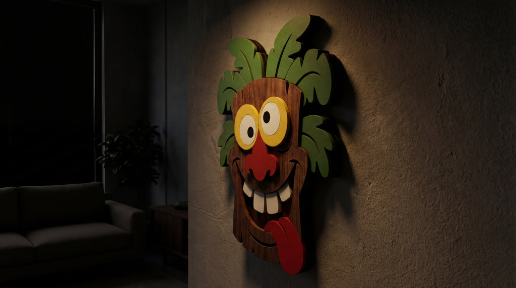 The Crazy Tiki – Handmade 3D Wooden Wall Decor | Masqez