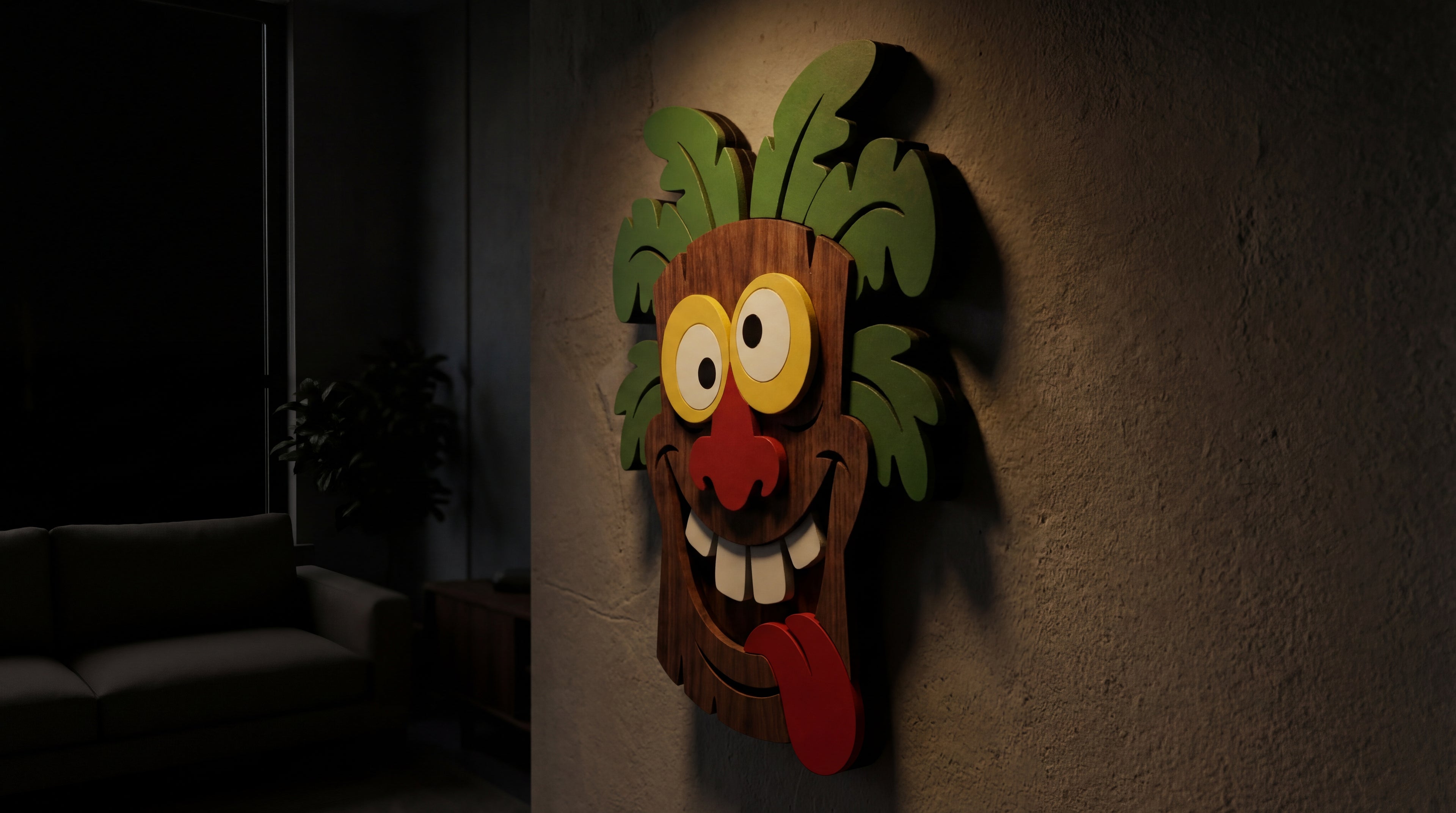 The Crazy Tiki – Handmade 3D Wooden Wall Decor | Masqez