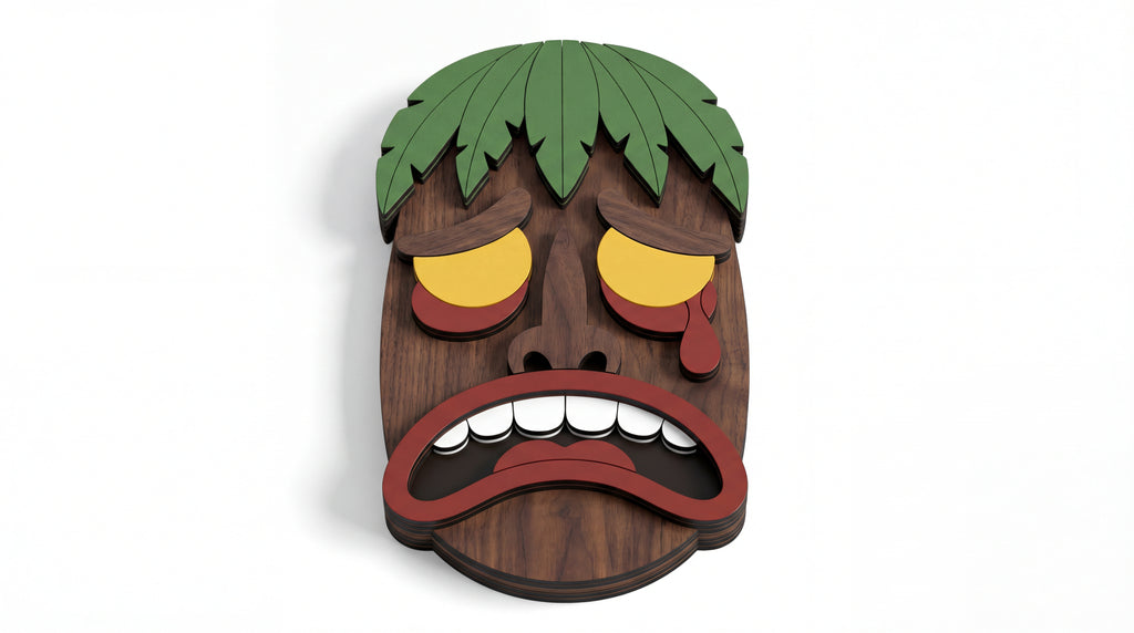 The Crying King Mask – Handmade 3D Wooden Wall Decor | Masqez