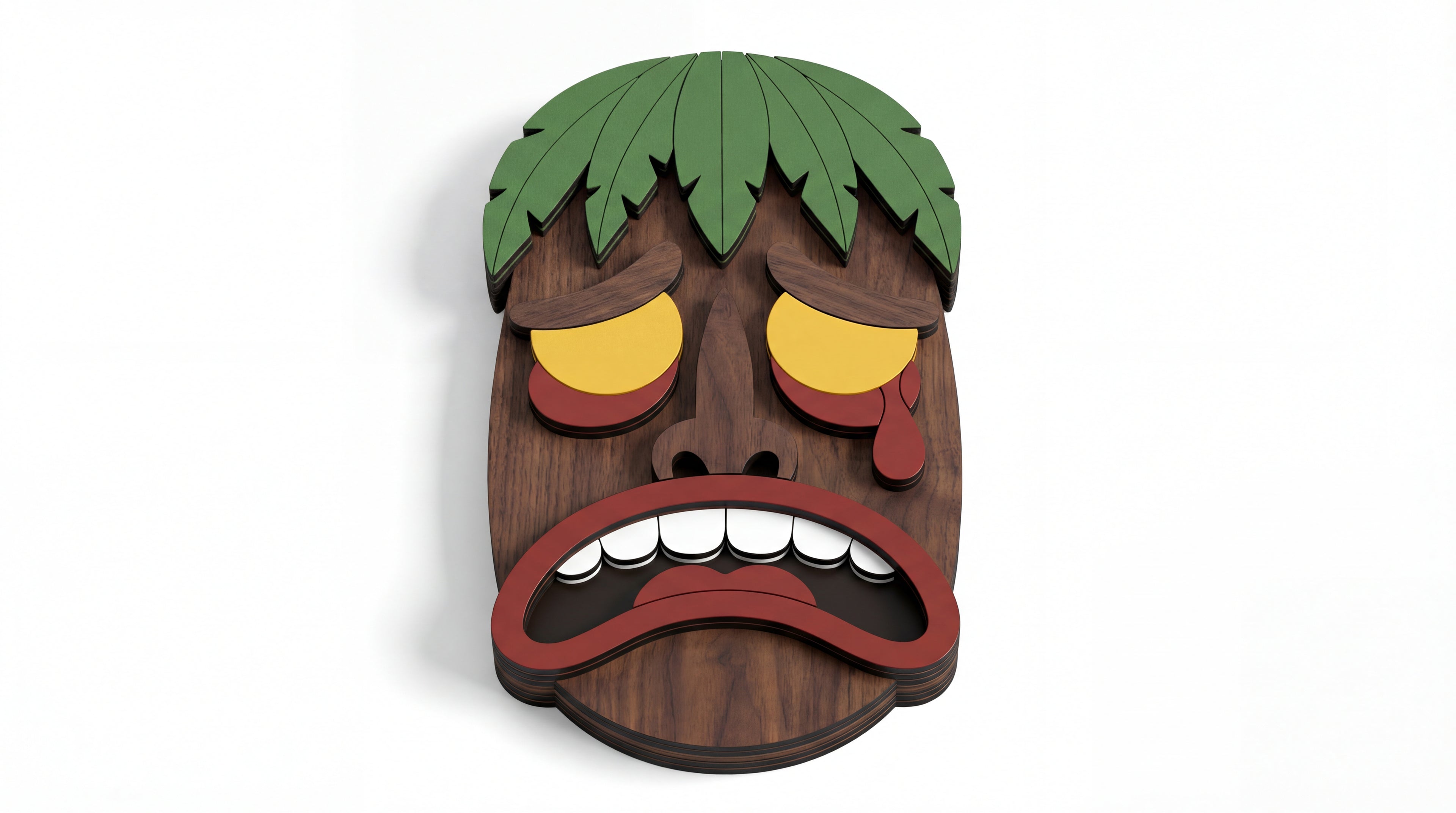 The Crying King Mask – Wooden Wall Decor
