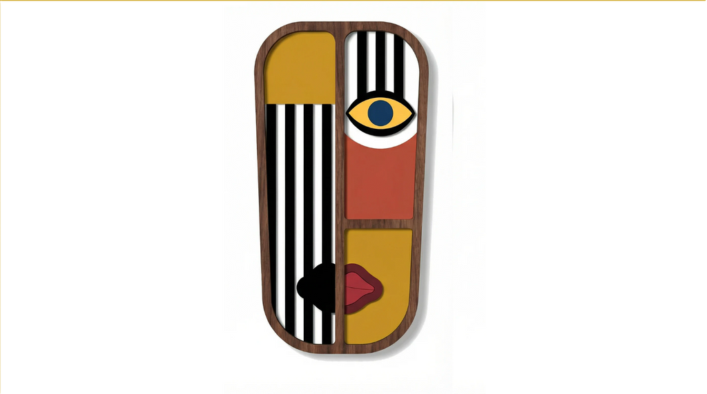 The Mystery Split Mask – Handmade 3D Wooden Wall Decor | Masqez