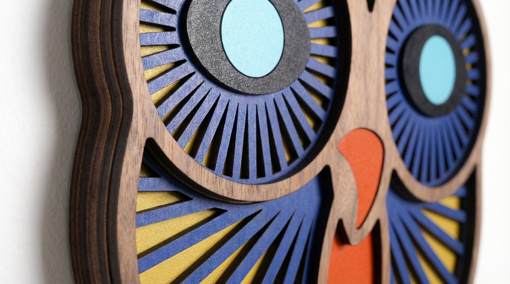 Owl Wall Mask – Handmade 3D Wooden Wall Decor | Masqez