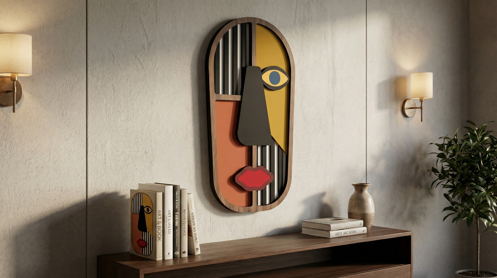 The Contrast Mask – Handmade 3D Wooden Wall Decor | Masqez