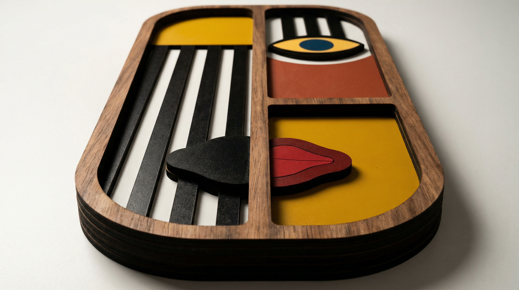 The Mystery Split Mask – Handmade 3D Wooden Wall Decor | Masqez