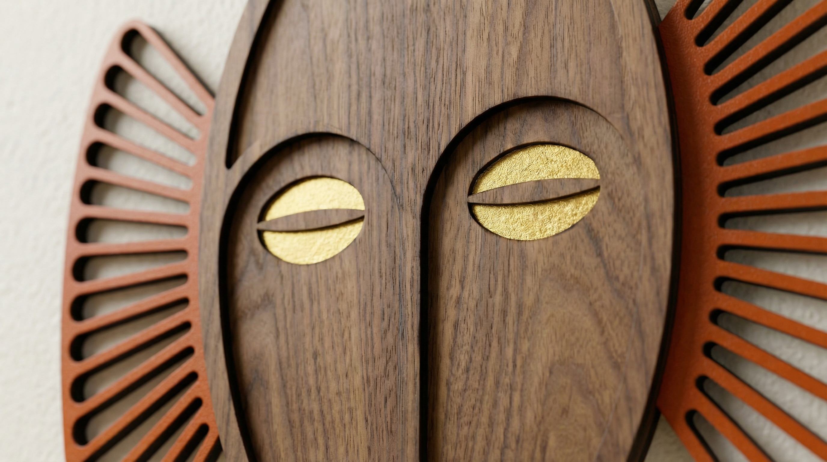 Sunburst Tribal Face Mask – Handmade 3D Wooden Wall Decor | Masqez