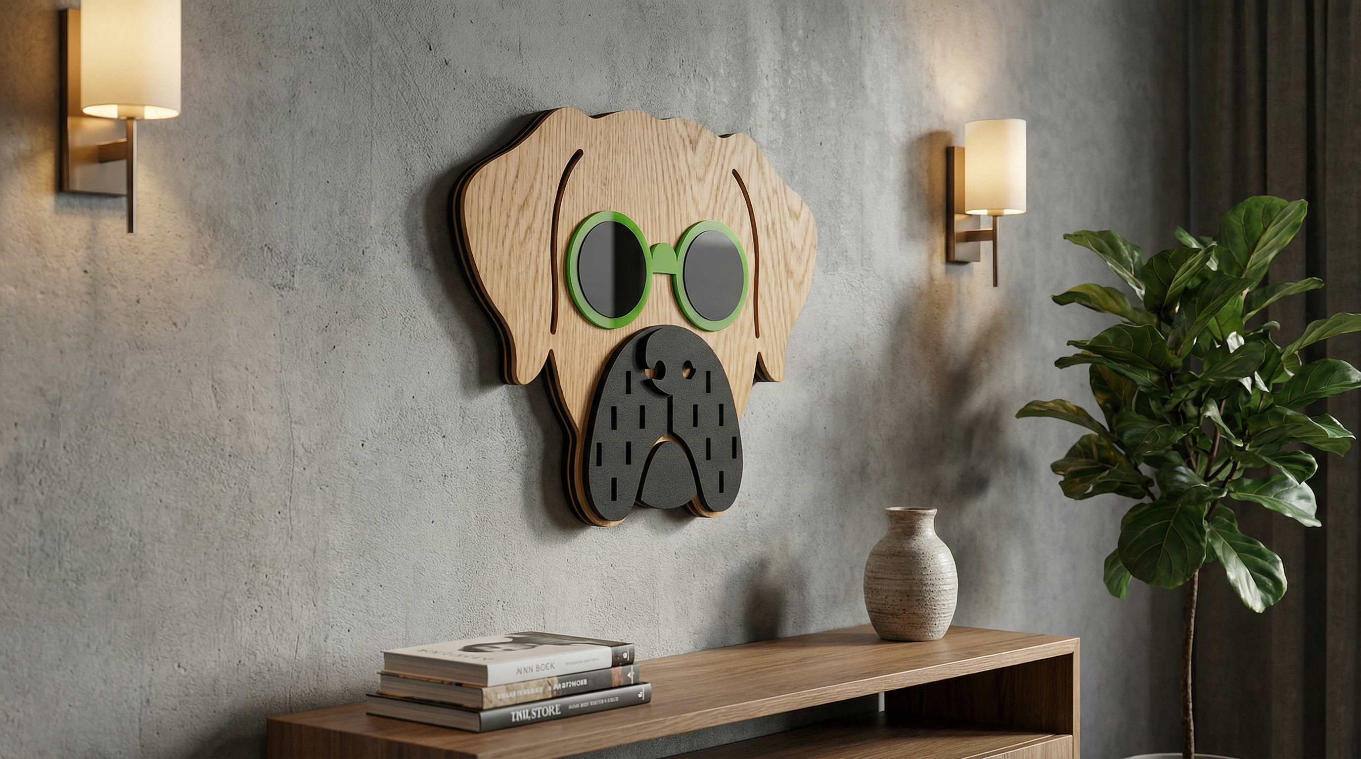 THE LOYAL ONE WALL MASK - Dog Mask  - Wooden wall decor