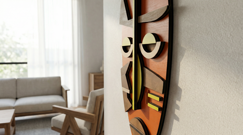 Kwame Mask – Handmade 3D Wooden Wall Decor | Masqez