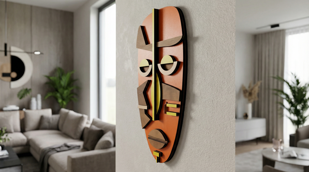Kwame Mask – Handmade 3D Wooden Wall Decor | Masqez