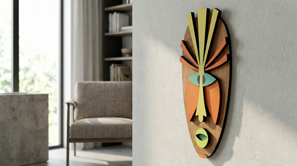Nia Mask – Handmade 3D Wooden Wall Decor | Masqez
