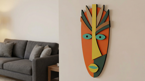 Kofi Mask – Handmade 3D Wooden Wall Decor | Masqez