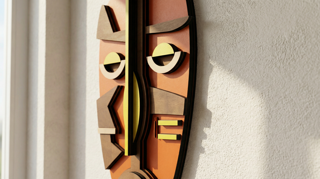Kwame Mask – Handmade 3D Wooden Wall Decor | Masqez