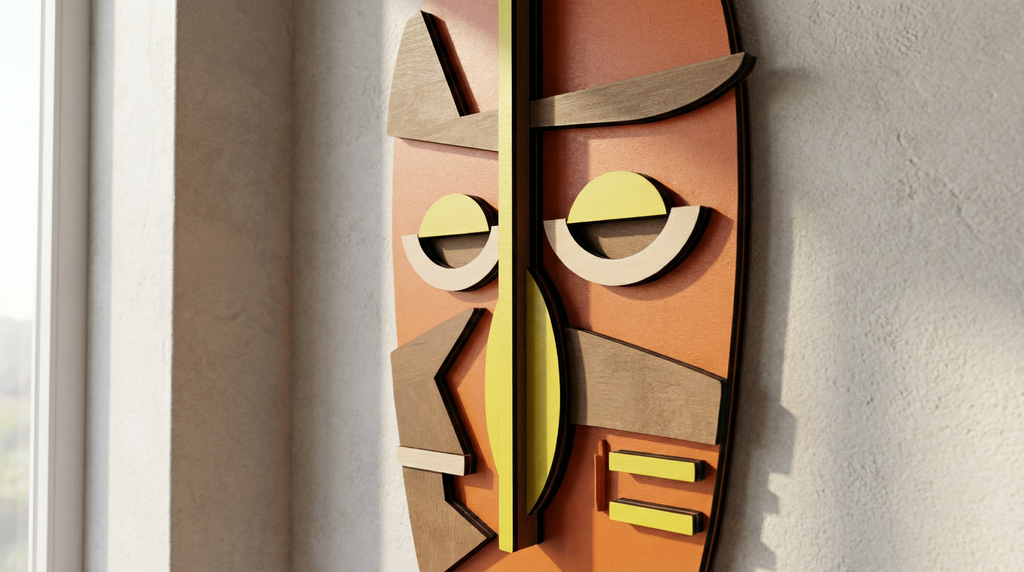 Kwame Mask – Handmade 3D Wooden Wall Decor | Masqez