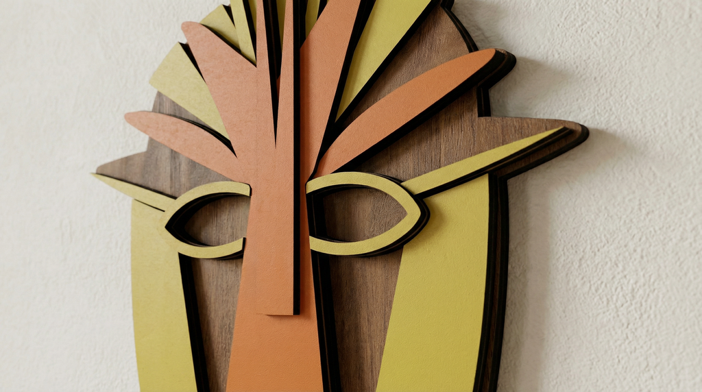 Saba Mask – Handmade 3D Wooden Wall Decor | Masqez