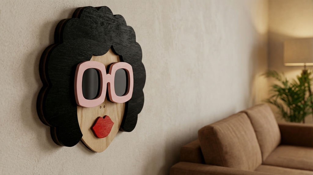 THE DIVA WALL MASK – Handmade 3D Wooden Wall Decor | Masqez
