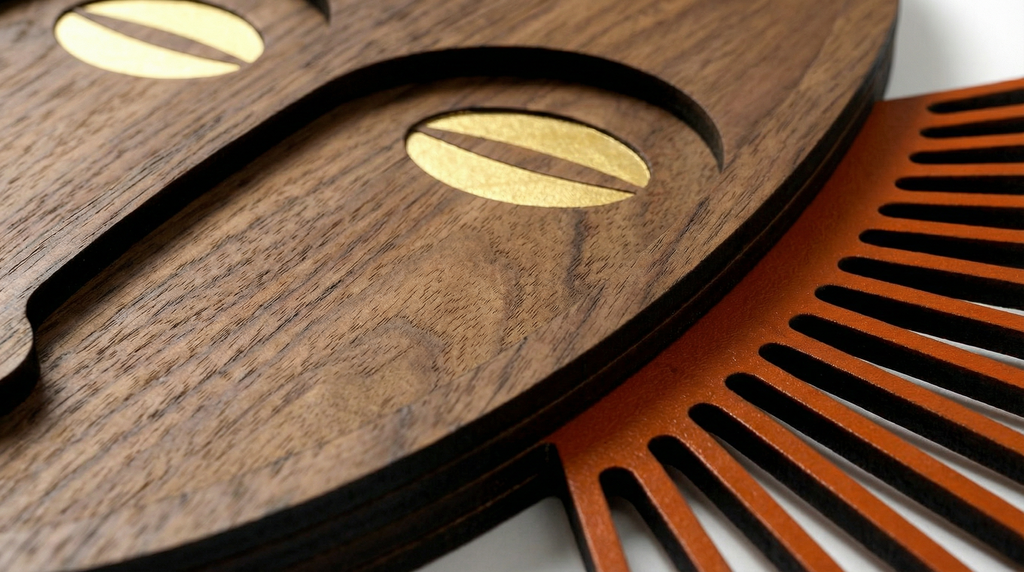 Sunburst Tribal Face Mask – Handmade 3D Wooden Wall Decor | Masqez