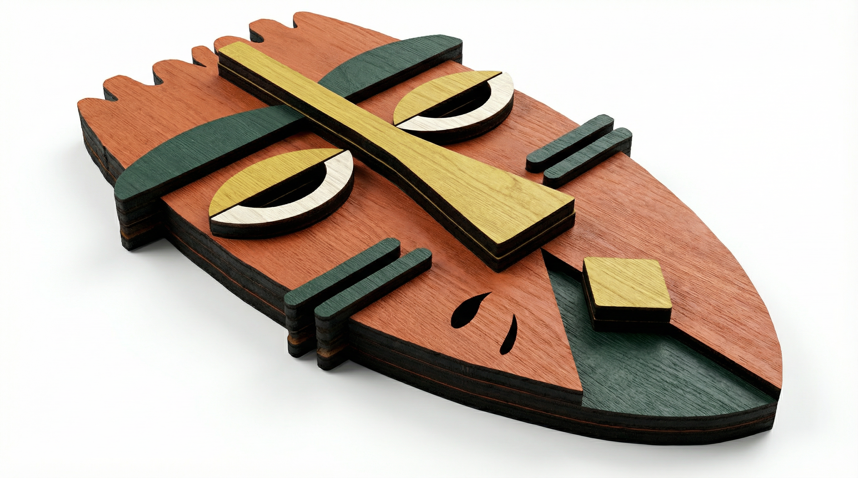 Ayo African Mask – Handmade 3D Wooden Wall Decor | Masqez