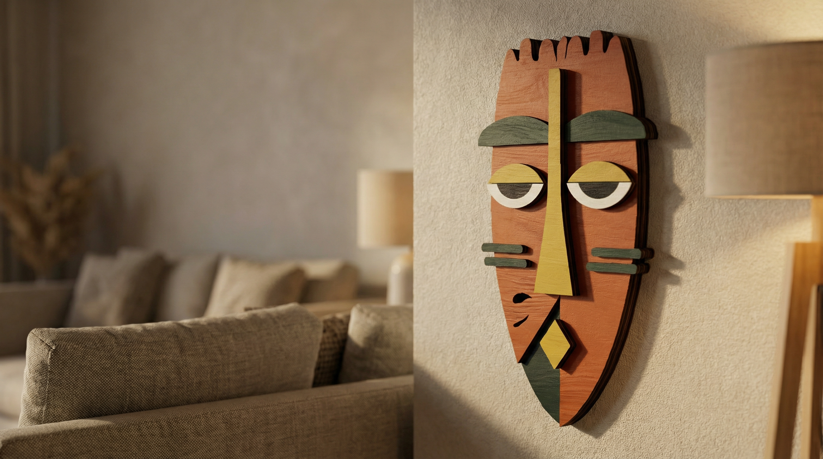 Ayo Mask African Mask wooden wall decor