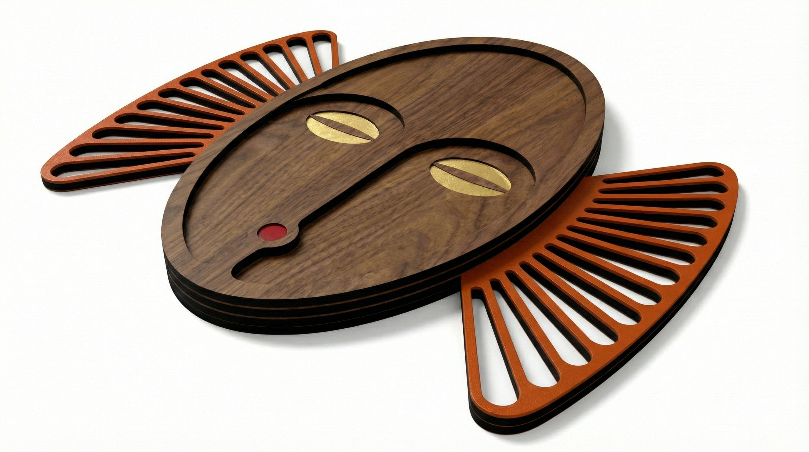Sunburst Tribal Face Mask – Handmade 3D Wooden Wall Decor | Masqez