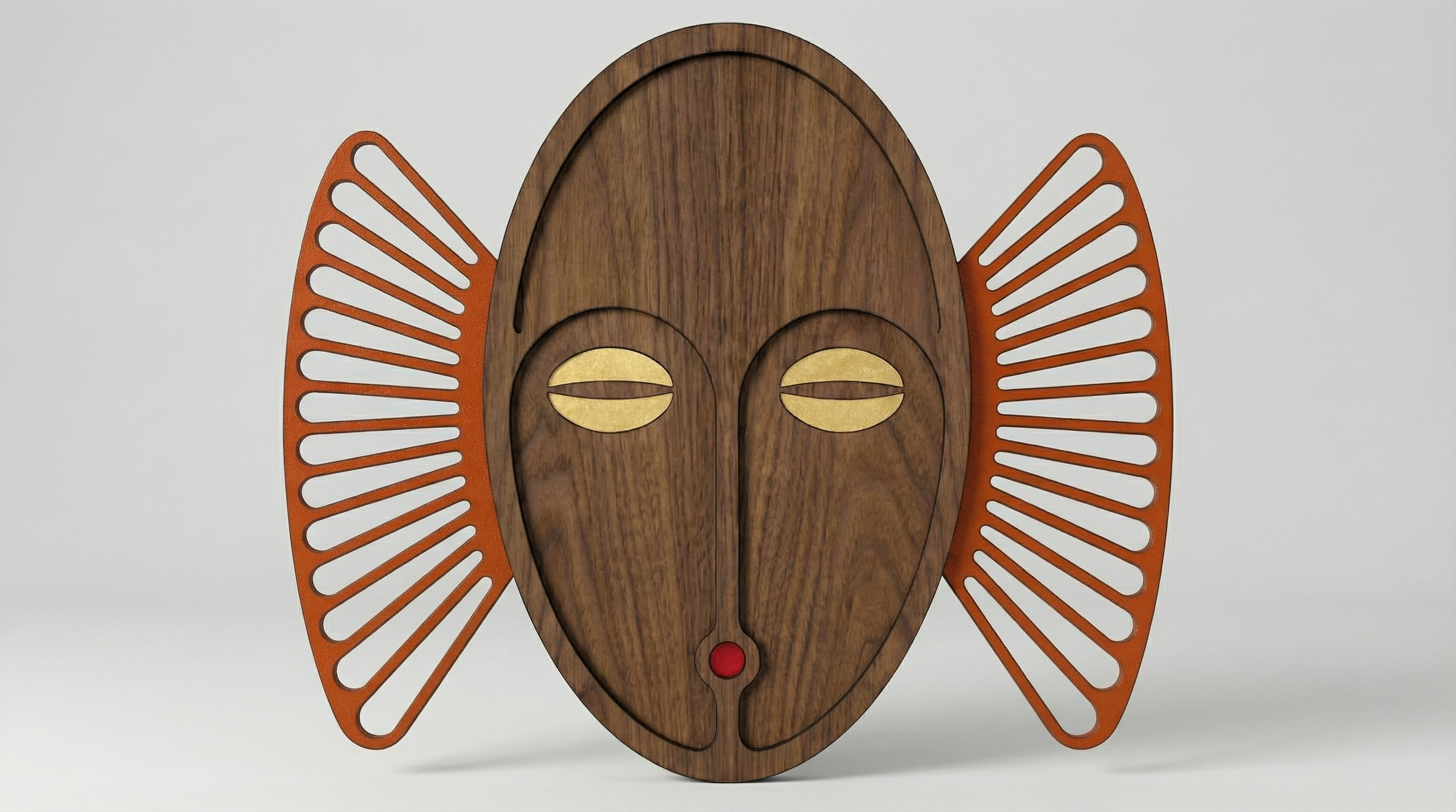 Sunburst Tribal Face Mask – Handmade 3D Wooden Wall Decor | Masqez