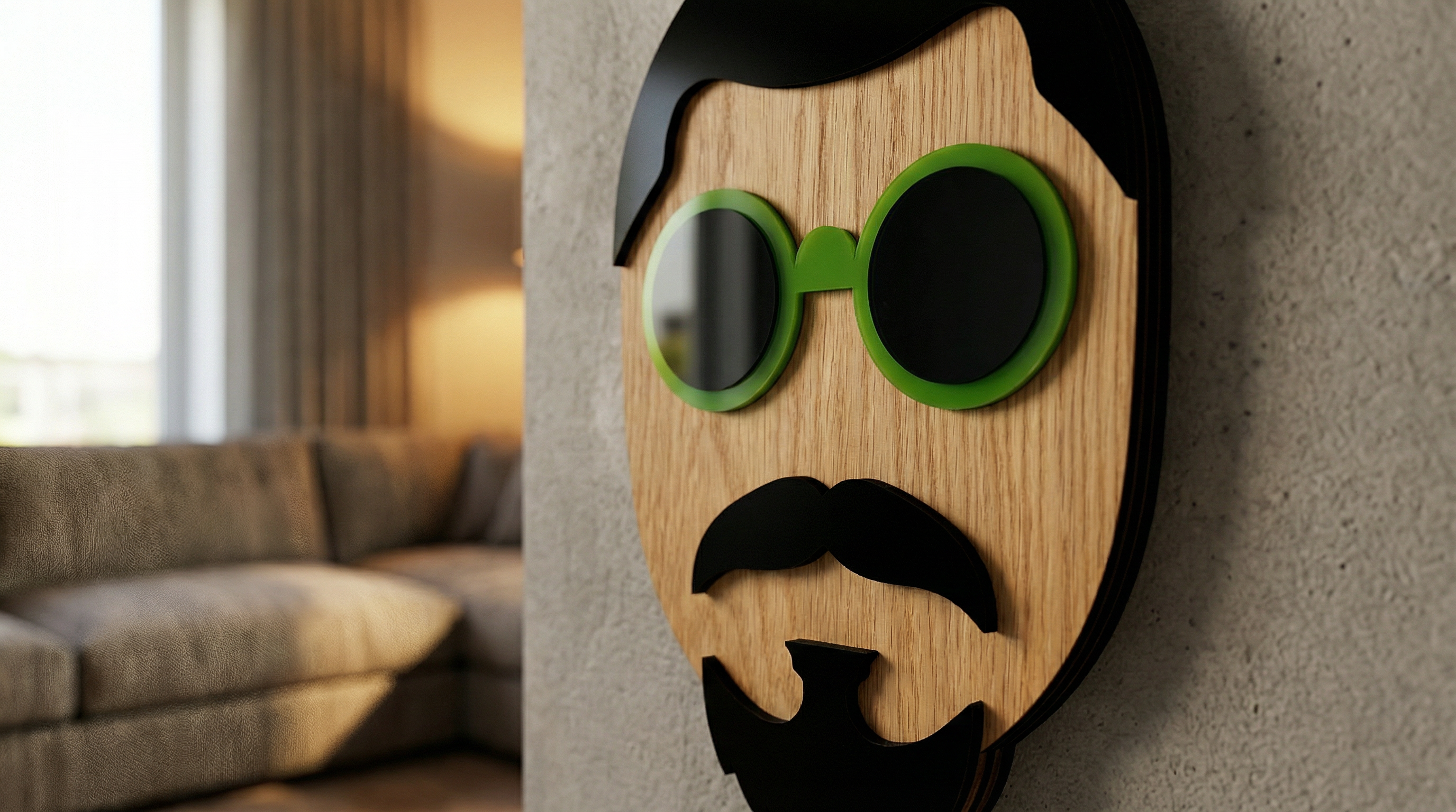 Mr. Yen – Handmade 3D Wooden Wall Decor | Masqez