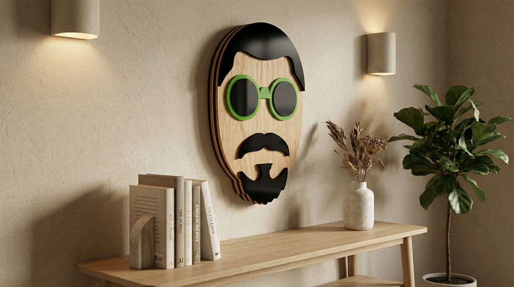 Mr. Yen – Handmade 3D Wooden Wall Decor | Masqez