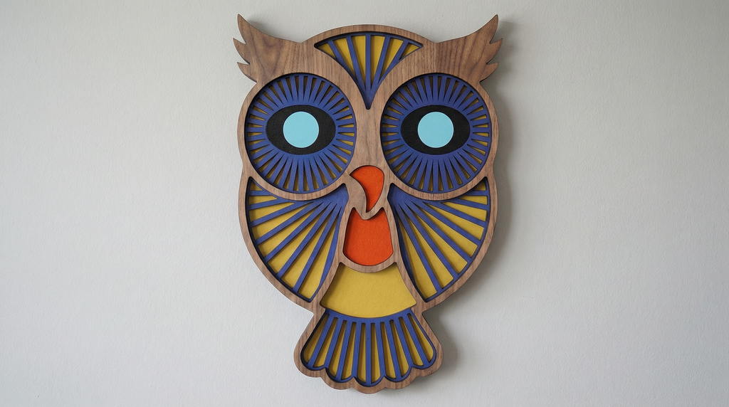 Owl Wall Mask – Handmade 3D Wooden Wall Decor | Masqez