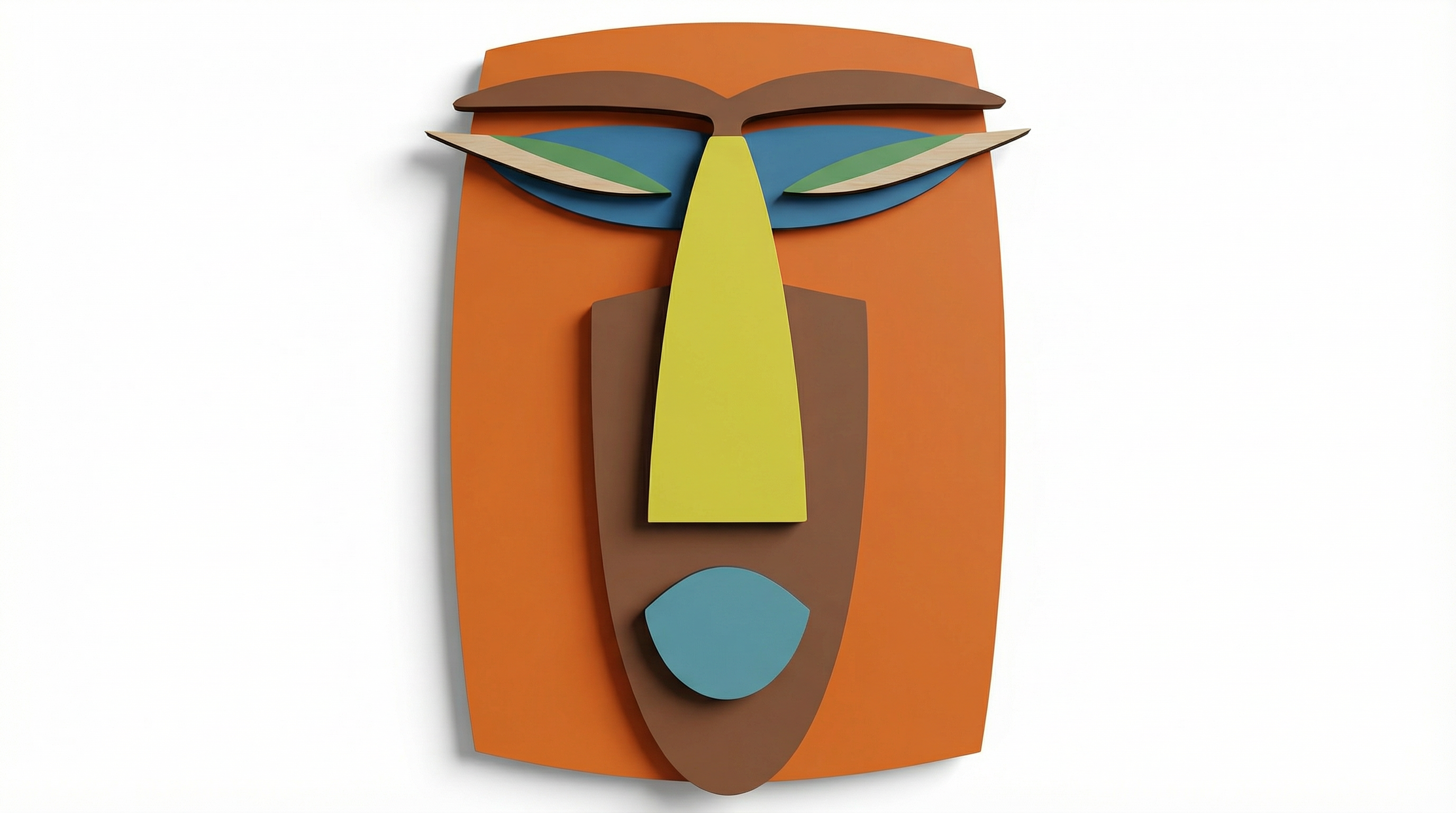 Kwaku Mask African Mask wooden wall decor