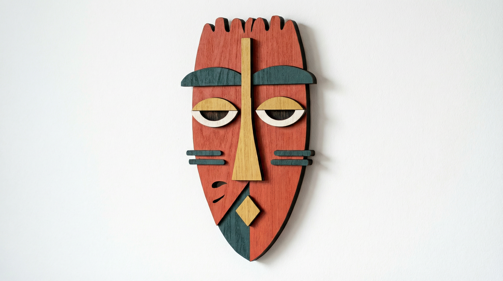 Ayo African Mask – Handmade 3D Wooden Wall Decor | Masqez