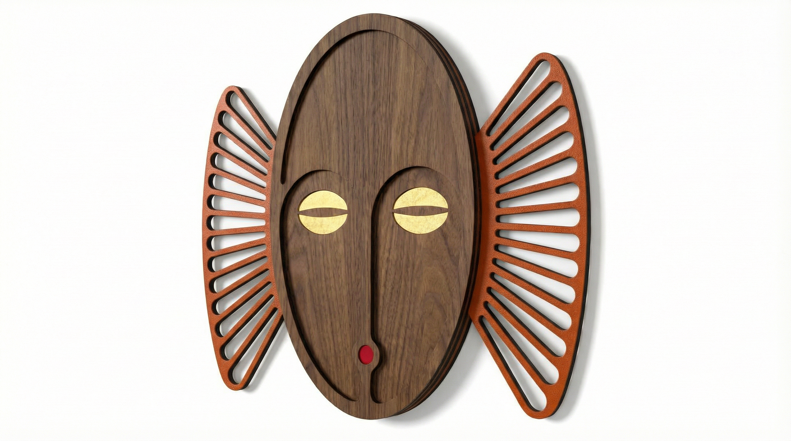 Sunburst Tribal Face Mask – Handmade 3D Wooden Wall Decor | Masqez