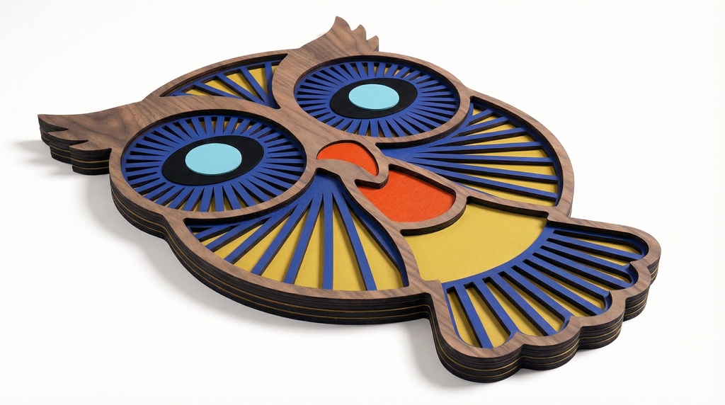 Owl Wall Mask – Handmade 3D Wooden Wall Decor | Masqez