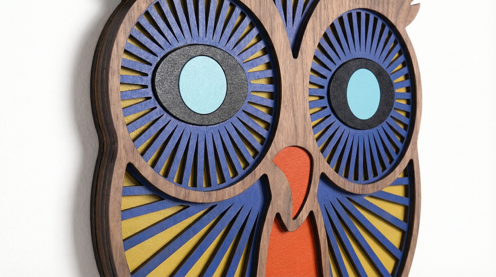 Owl Wall Mask – Handmade 3D Wooden Wall Decor | Masqez