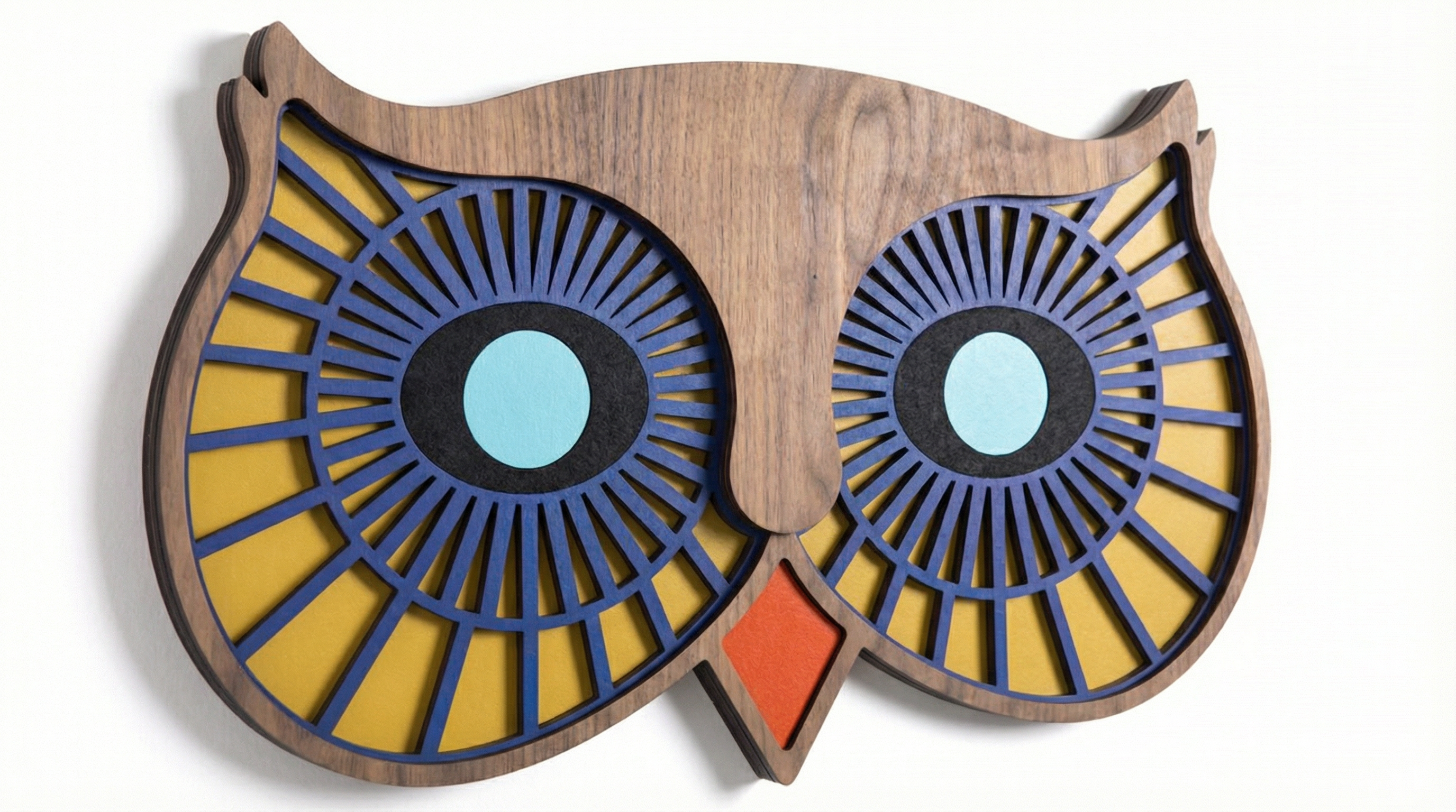 Owl Eye Wall Mask – Handmade 3D Wooden Wall Decor | Masqez