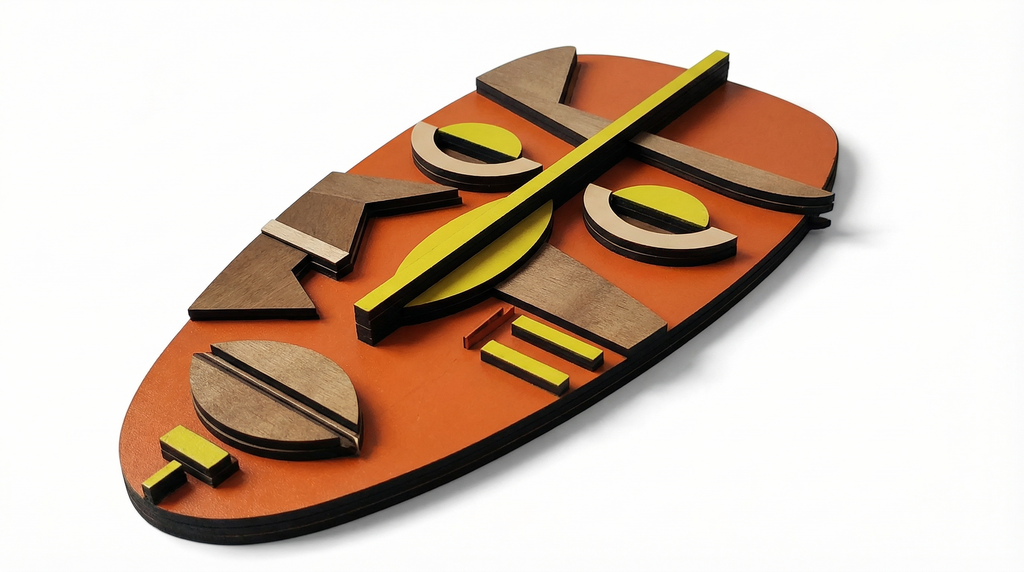 Kwame Mask – Handmade 3D Wooden Wall Decor | Masqez
