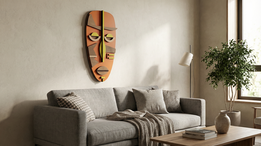 Kwame Mask – Handmade 3D Wooden Wall Decor | Masqez
