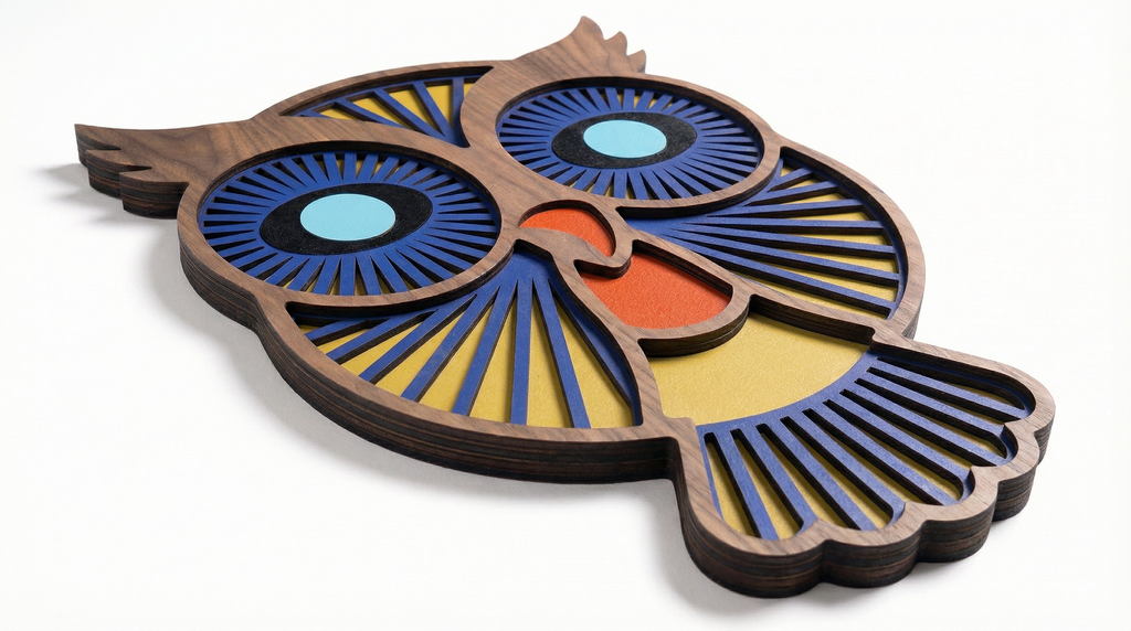 Owl Wall Mask – Handmade 3D Wooden Wall Decor | Masqez